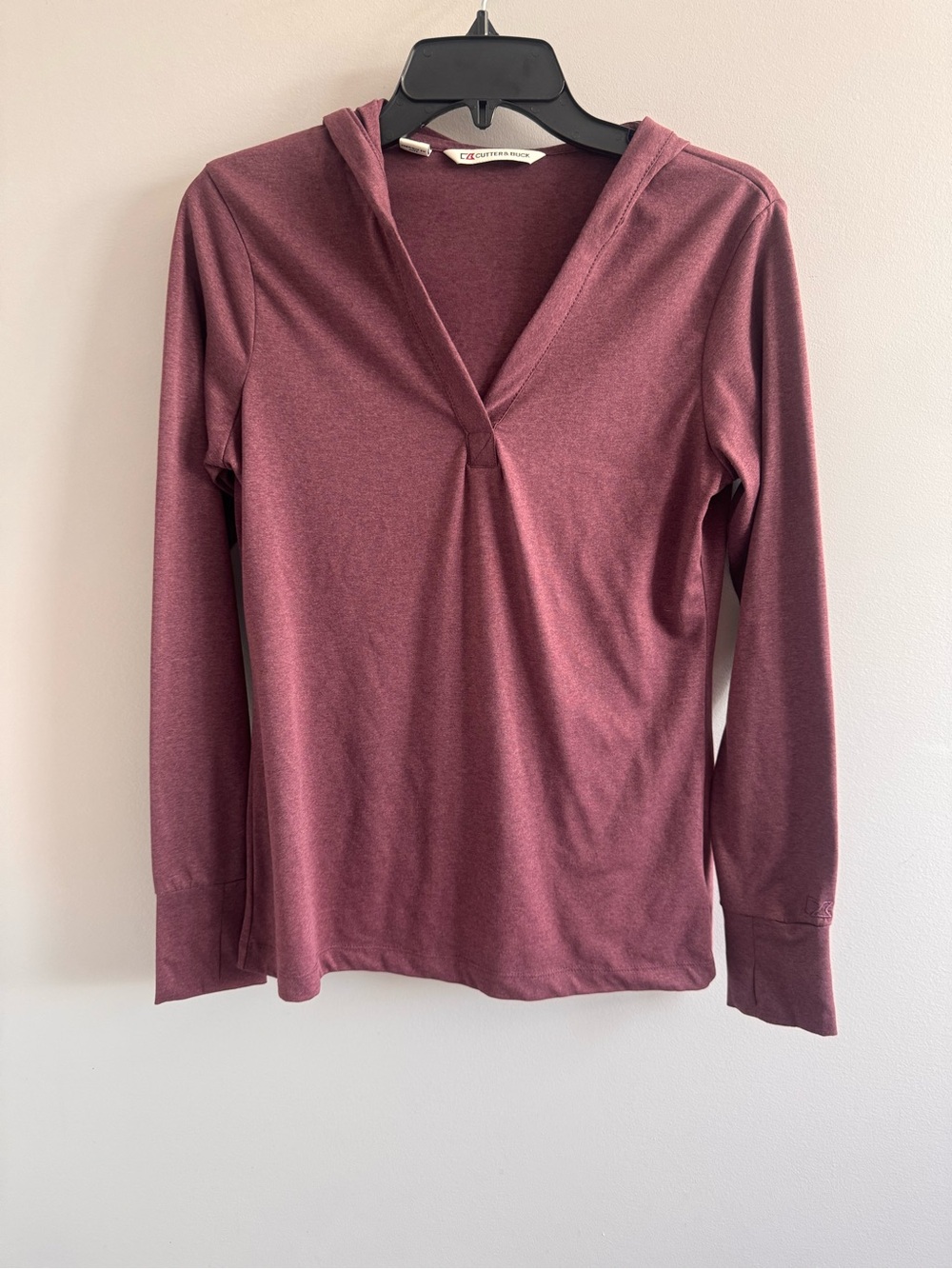 Cutter & Buck Hooded Long Sleeve Performance Top Small Purple